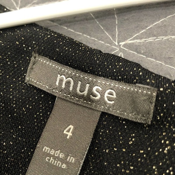 Muse sz 4 Black Perforated Faux Leather Sheath Dress - Picture 2 of 11